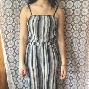 Black and white jump suit